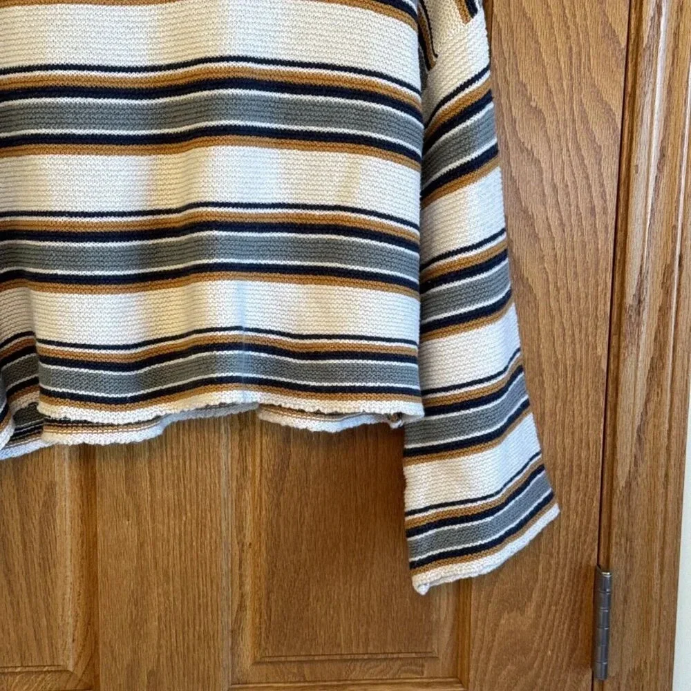 OTHERS FOLLOW Knit Striped Pullover Cropped Sweater Womens Medium oversized